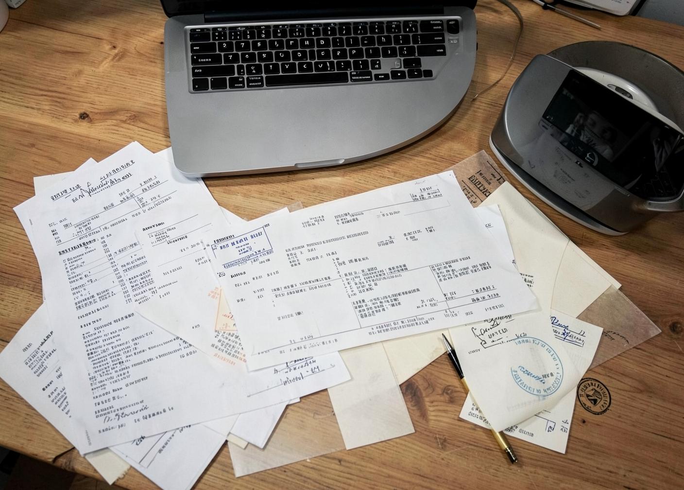 Illustration de documents douaniers d'import-export