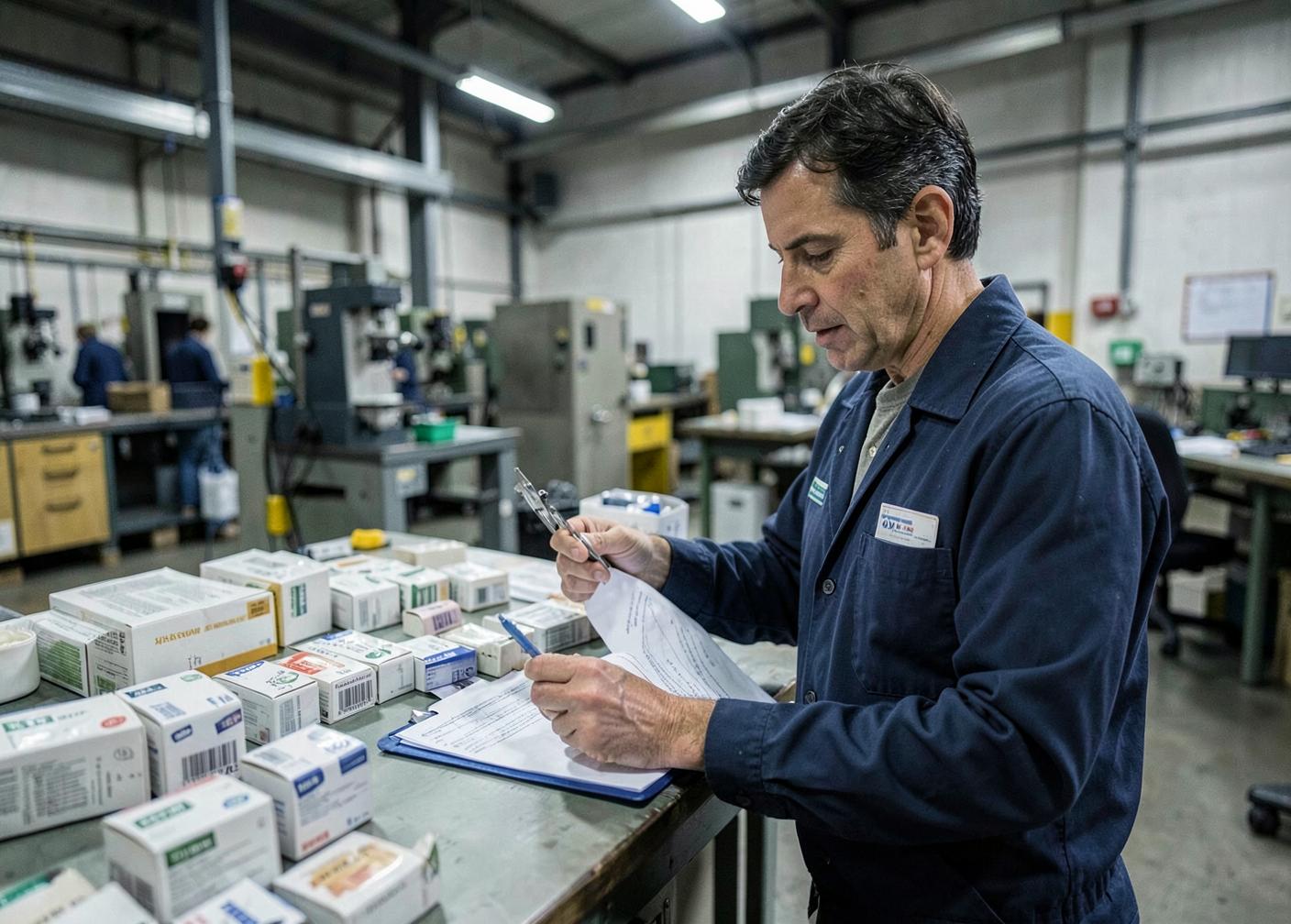 Illustration d'un contrôle qualité de produits en usine