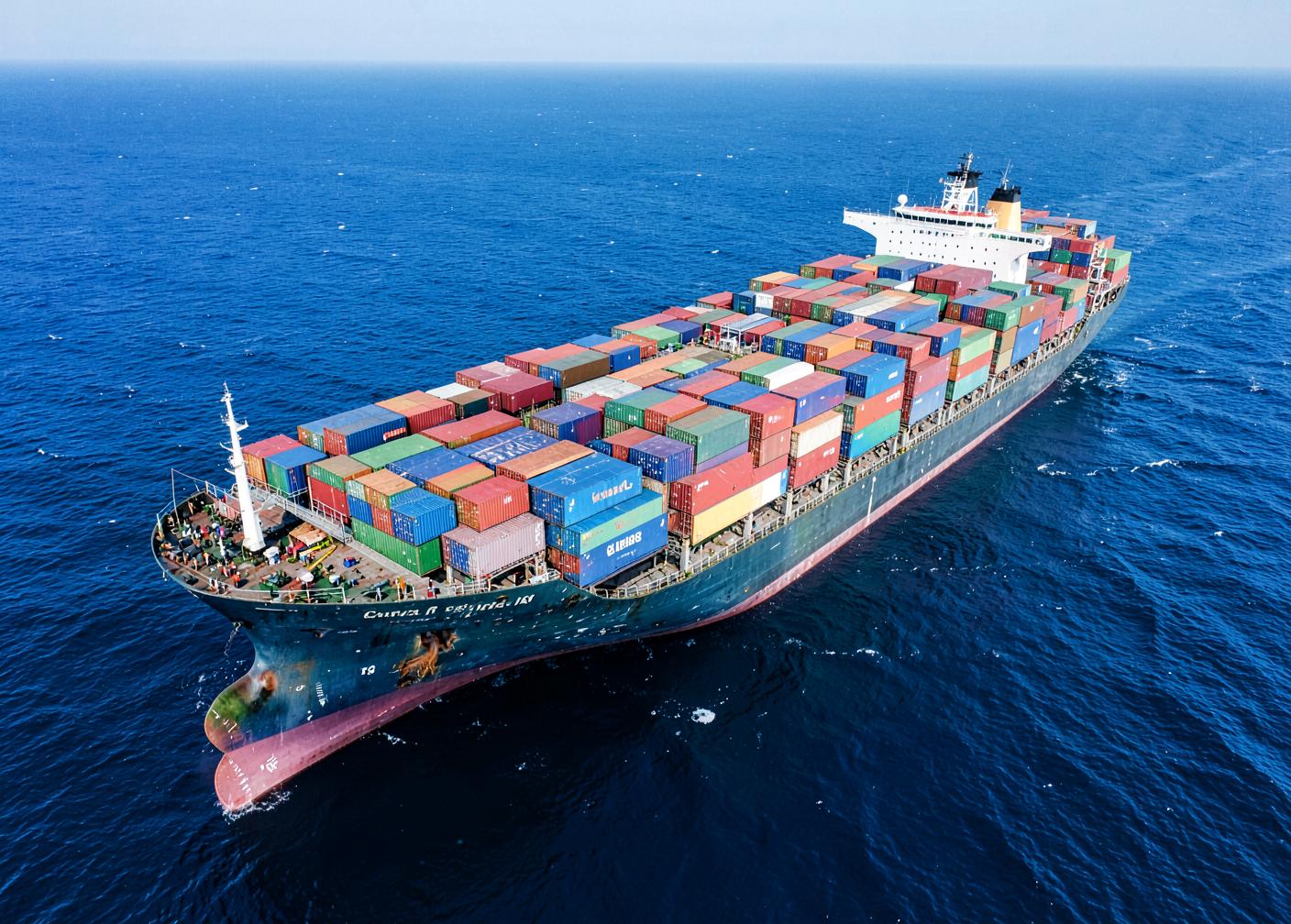 Illustration d'un porte-conteneurs en fret maritime